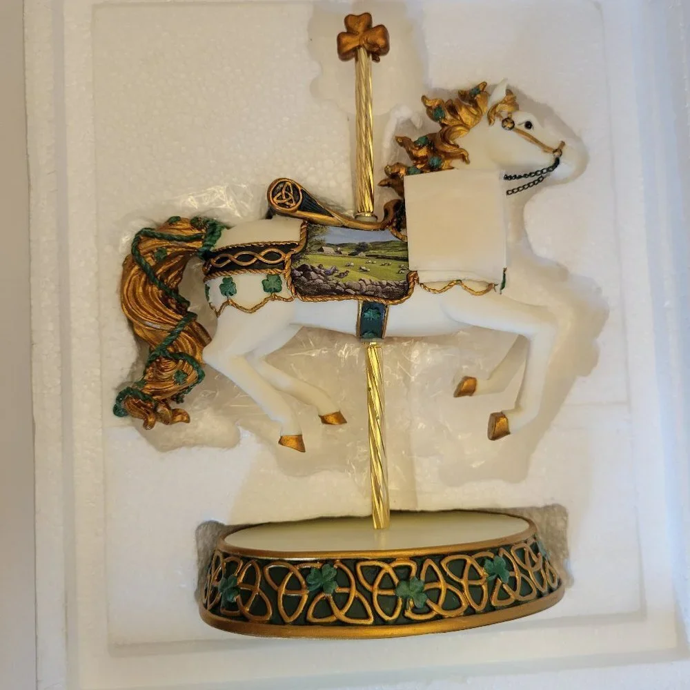 NIB The Hamilton Collection - Irish Blessing Carousel Sculpture